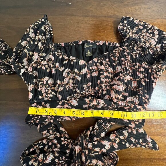 Accordian Bow Long Sleeve Going Out Top Fairy Grunge Whimsigoth Y2K Floral Small - Picture 6 of 13